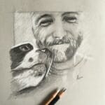 Man and Best Friend - sketch by Lisa Acciai
